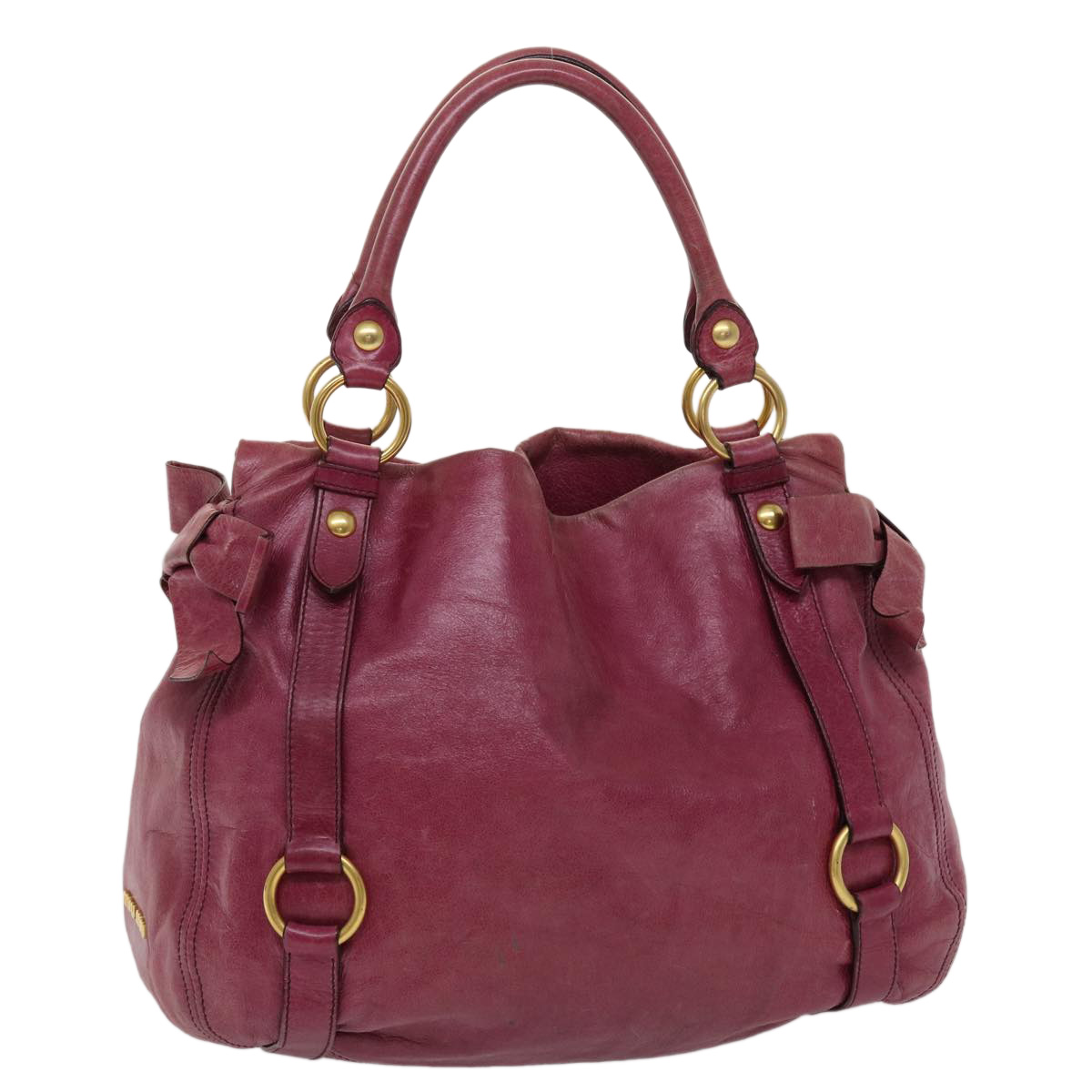 Miu Miu Shoulder Bag Leather Pink Auth Yb240